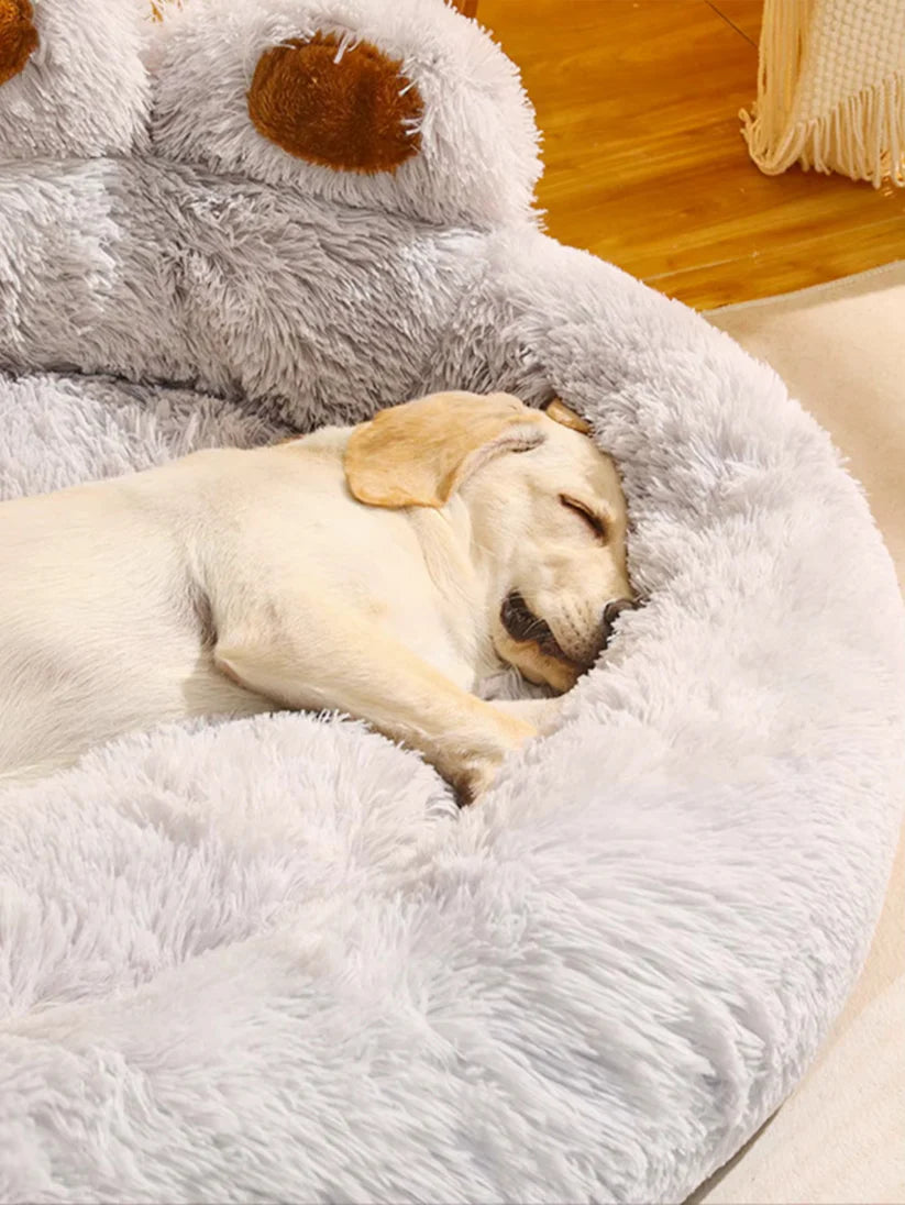 Plush Pet Sofa with Cute Bear Paw