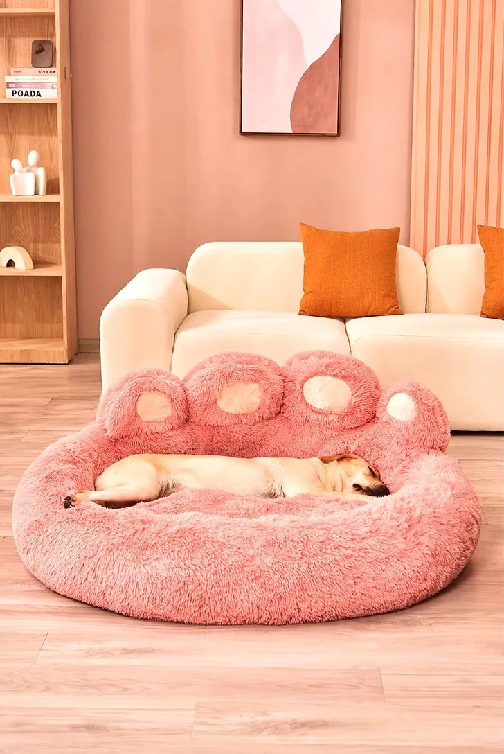 Plush Pet Sofa with Cute Bear Paw