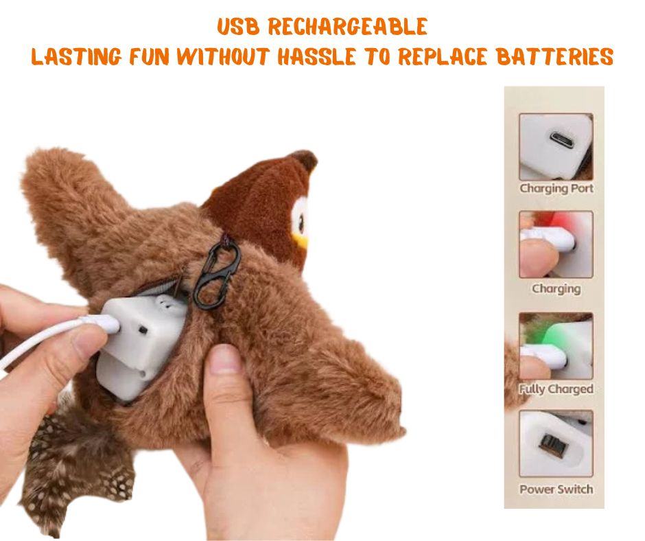 PawCity™ Interactive Flying Bird Cat Toy