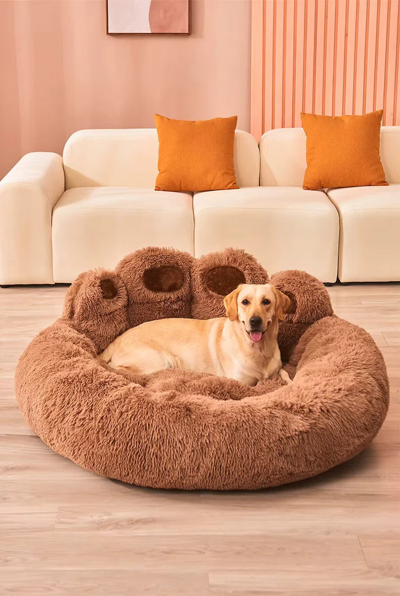 Plush Pet Sofa with Cute Bear Paw