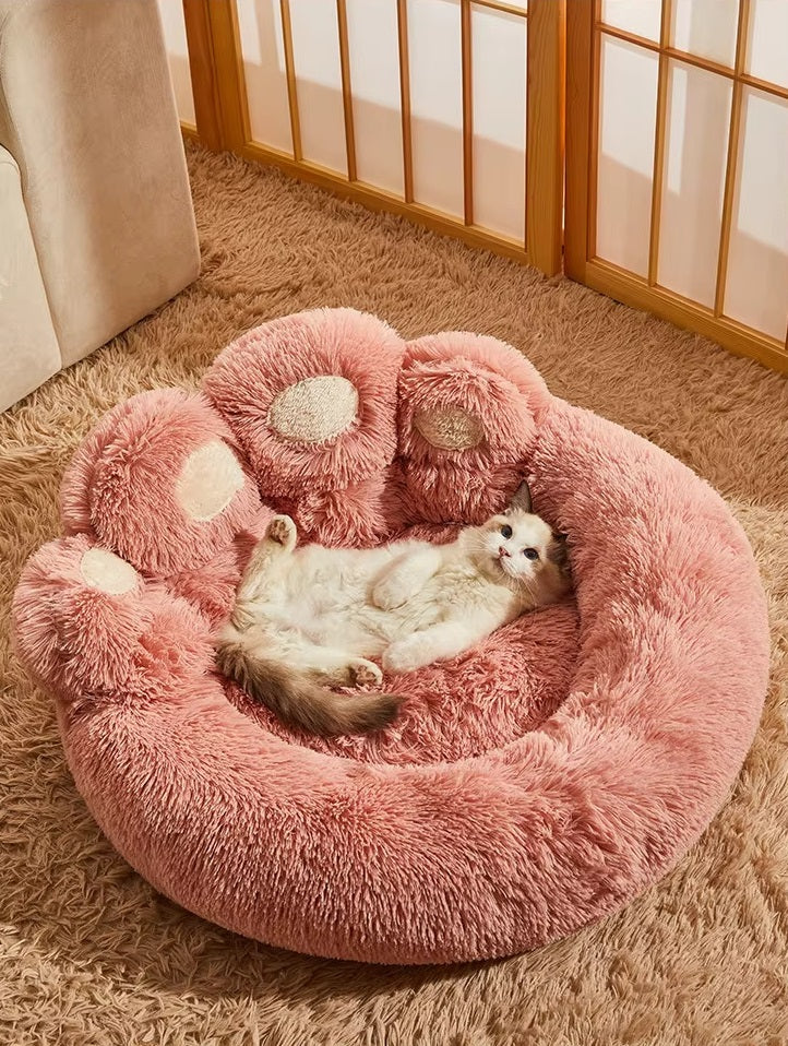 Plush Pet Sofa with Cute Bear Paw