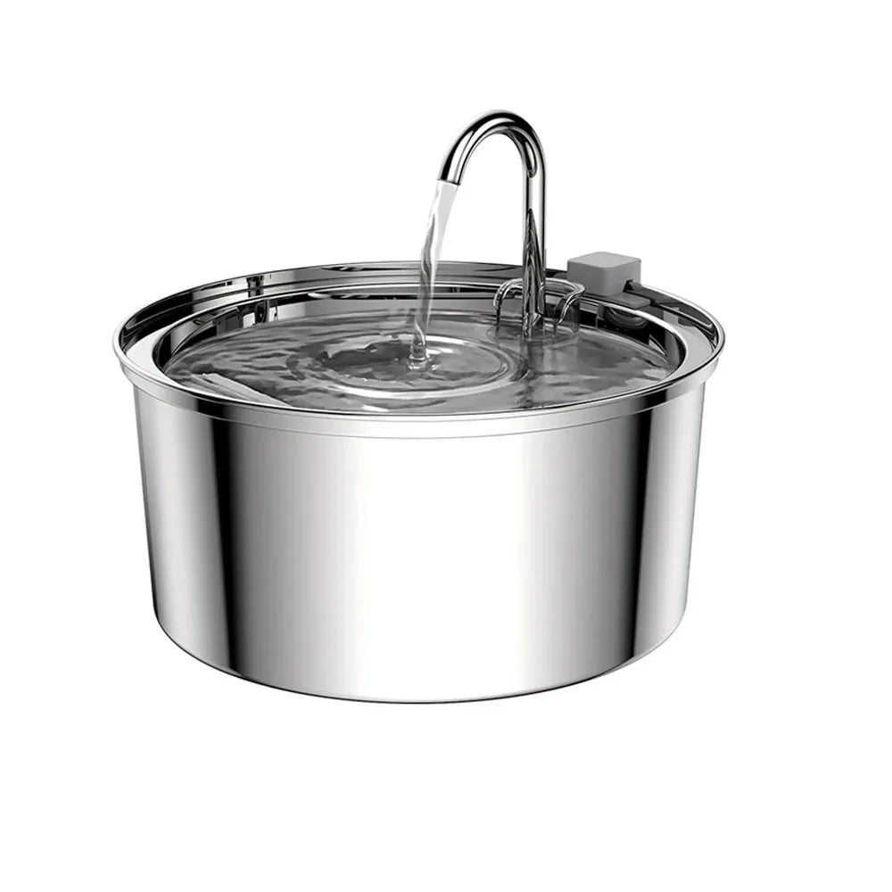 Stainless Cat Fountain — Fresh Water with 60-Second Care