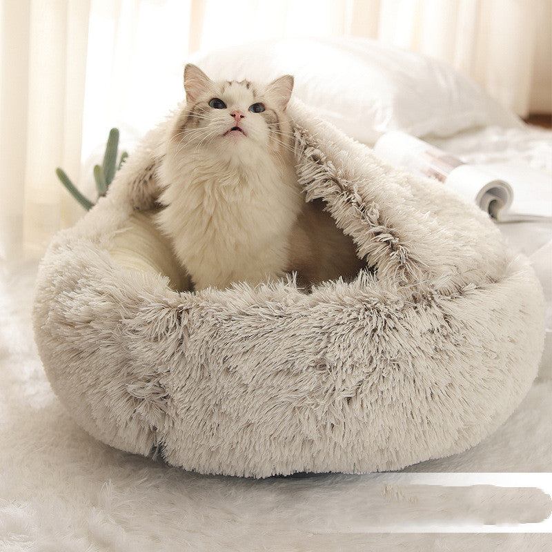 Soft Plush Pet Bed with Cover for Cat or Dog