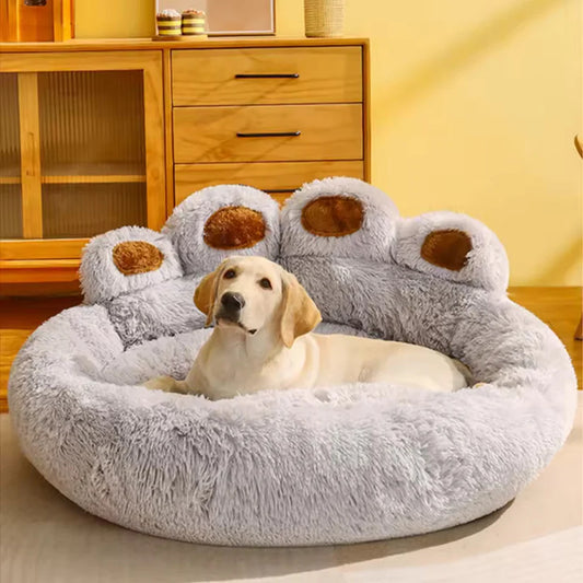 Plush Pet Sofa with Cute Bear Paw