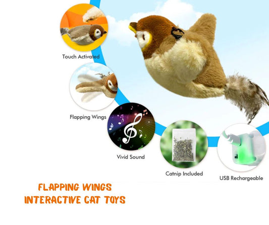 PawCity™ Interactive Flying Bird Cat Toy