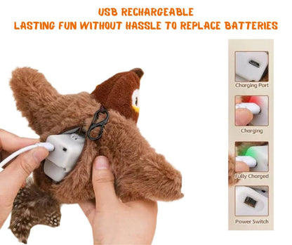 PawCity™ Interactive Flying Bird Cat Toy